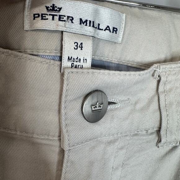 PETER MILLAR  Soft Touch Twill Five Pocket Pant Performance Beige Sz 34x33 - Picture 3 of 8